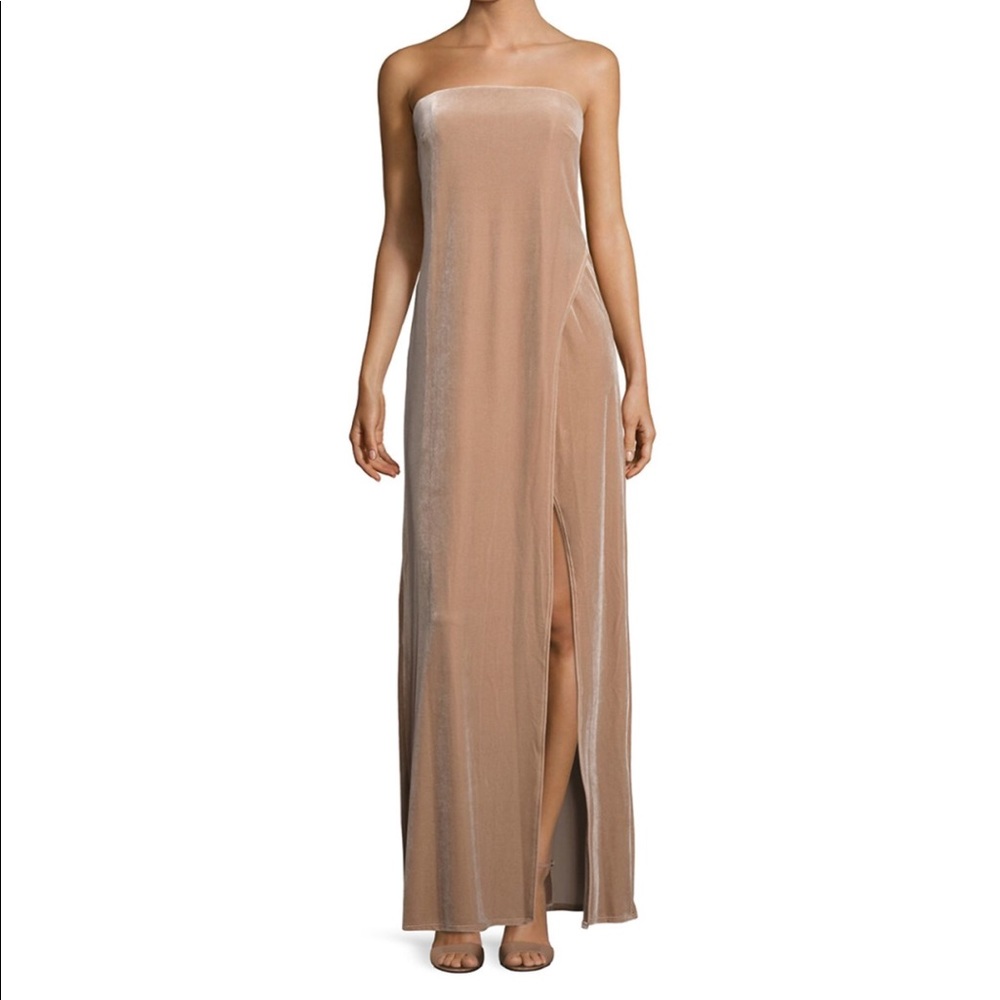 Abs Velvet Strapless Slit Gown size 4